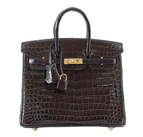 hermes birkin 25 black crocodile bag ghw|hermes crocodile bag cost.